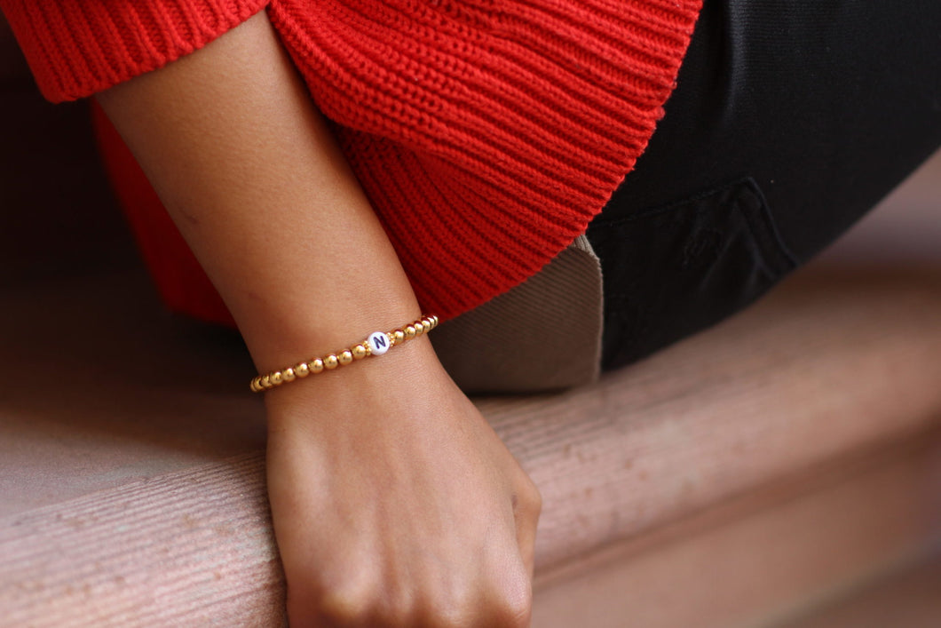 Monmente Create your own tiny Initial Bracelet
